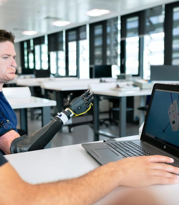 Modern professional development workspace with advanced technology